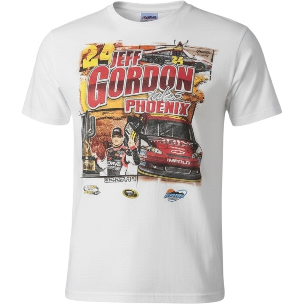 Vintage Y2K Jeff Gordon #24 NASCAR T-Shirt Mens Large Chase Authentic Tee Crew